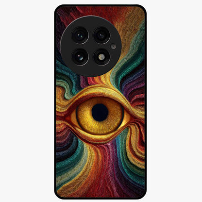 Visionary Flame Core Glass Case for 1+13 intense front view featuring fiery flame inspired artwork