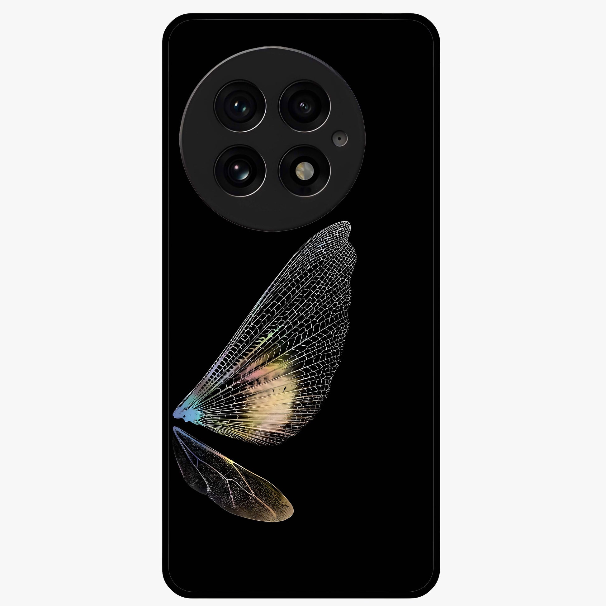 Whispers of Wings Glass Case for 1+13 elegant front view featuring feather or wing inspired artistic artwork
