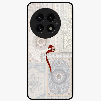 White Aesthetic Bow Glass Case for 1+13 clean front view featuring minimal bow artwork in soft white tones