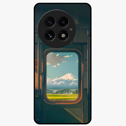 Window to Fuji Glass Case for 1+13 scenic front view featuring Mount Fuji artwork framed through a window design
