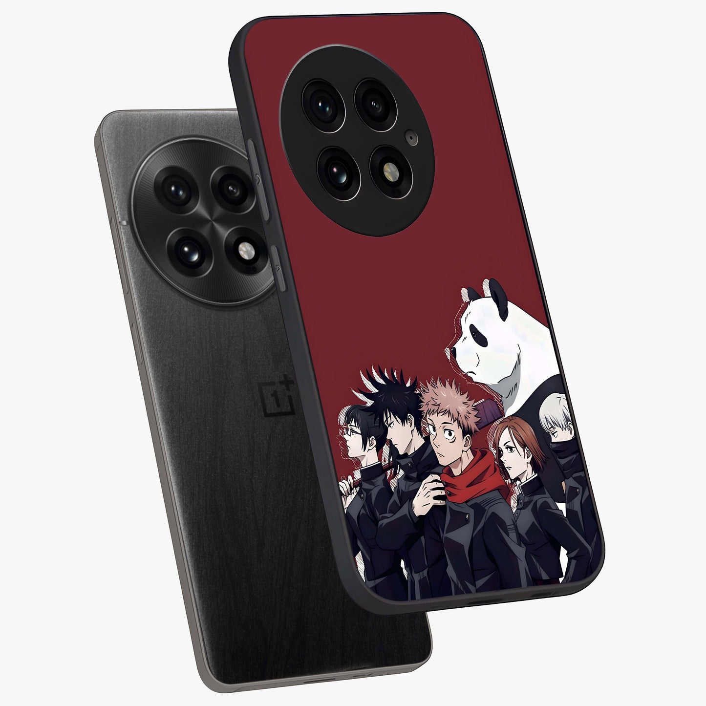Crimson Crow Judgment Glass Case for 1+13 angled mockup showcasing glossy finish and intense dark aesthetic