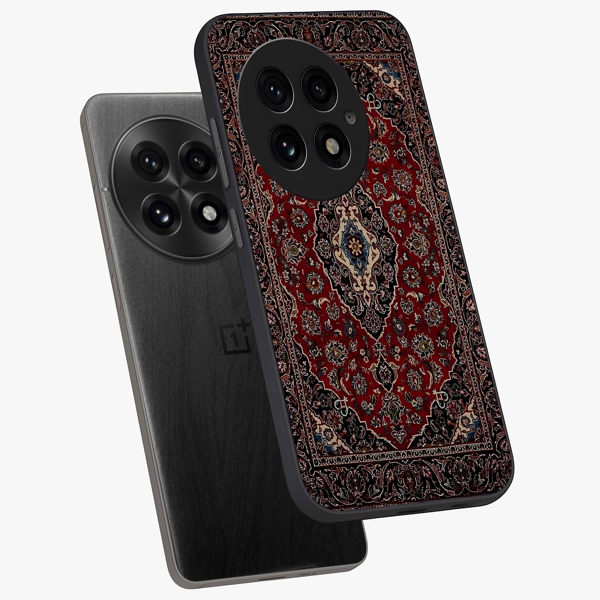 Heritage Carpet Royale Glass Case for 1+13 captured at a warm angle highlighting intricate heritage patterns, gloss, and edge clarity.