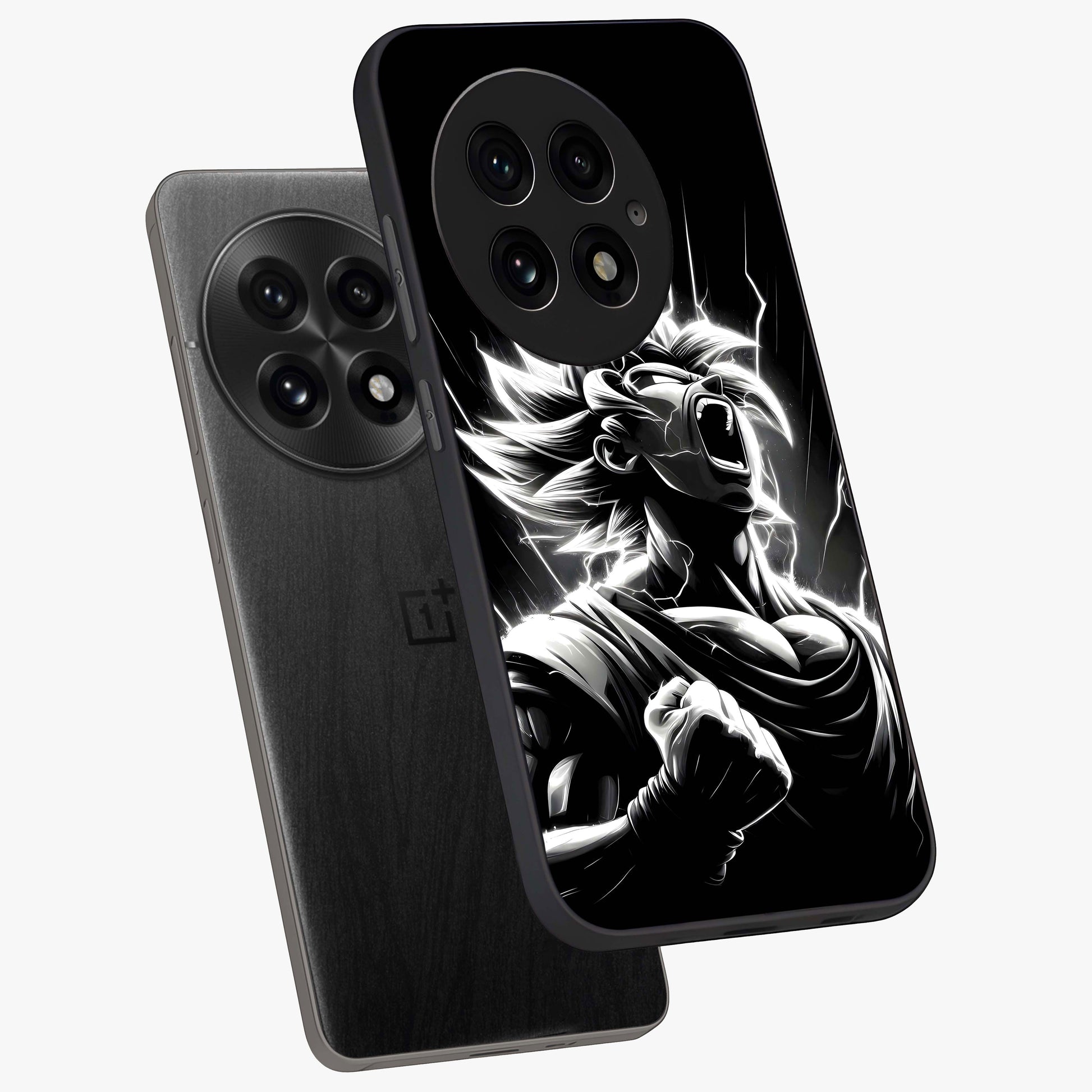 Limitless Power Unleashed Glass Case for 1+13 angled mockup showcasing glossy finish and dramatic power detailing