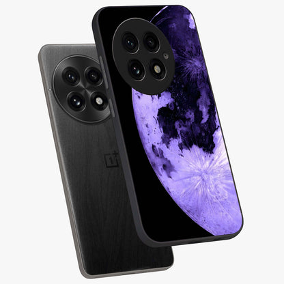 Lunar Glow in Violet Glass Case for 1+13 angled mockup showcasing glossy finish and soft purple gradients