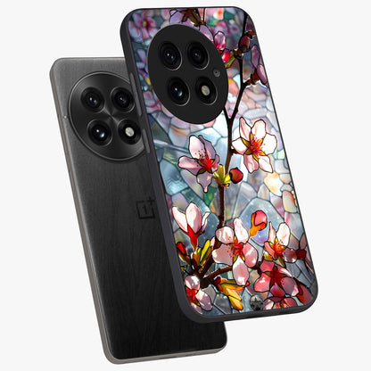 Radiant Bloom Glow Glass Case for 1+13 angled mockup showcasing glossy finish and luminous detailing