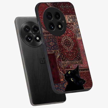 Regal Magic Cat Apple Glass Case for 1+13 angled mockup showcasing glossy finish and vibrant illustration detailing
