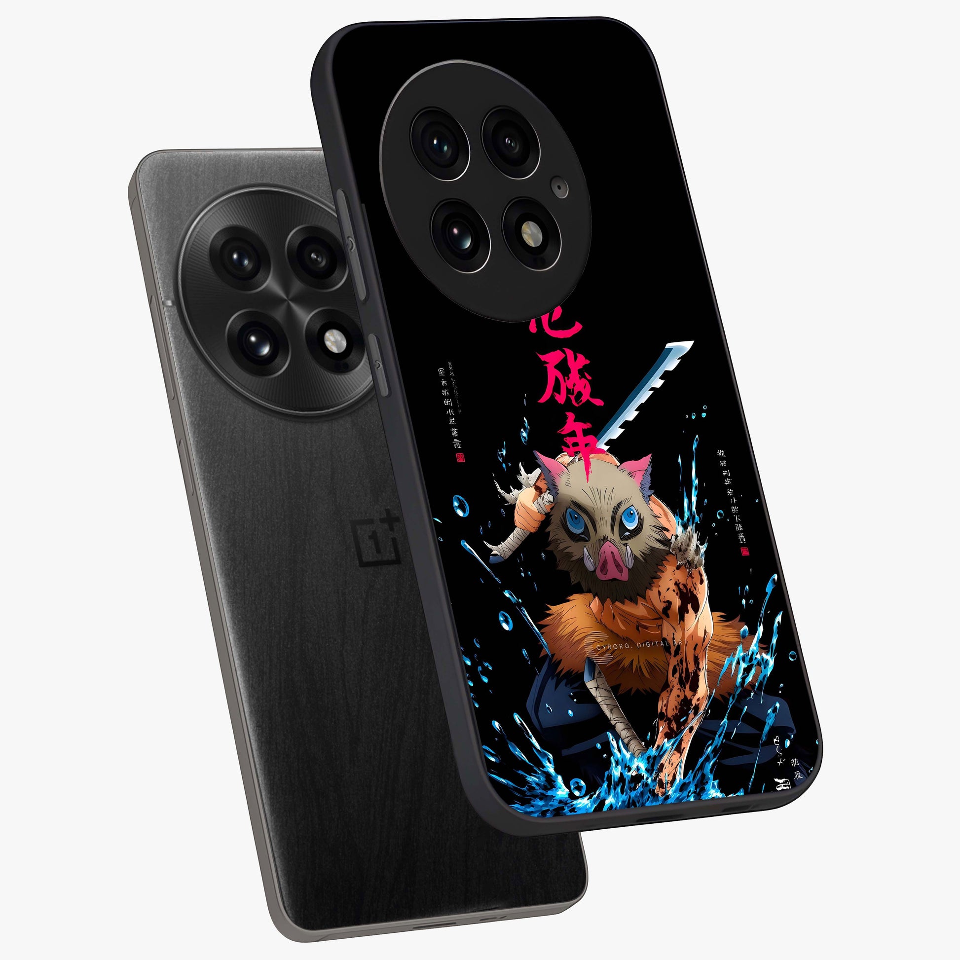 Savage Blade Warrior Glass Case for 1+13 angled mockup showcasing glossy finish and sharp combat detailing