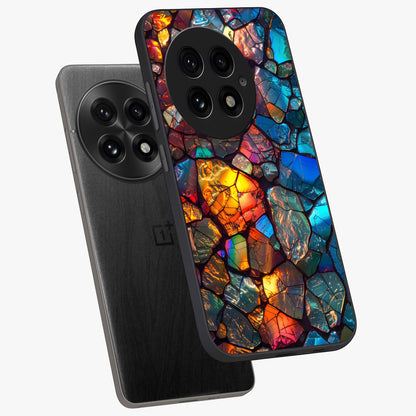 Shattered Light Glass Case for 1+13 angled mockup showcasing glossy finish and high contrast detailing