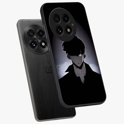 Silent Shadow Awakening Glass Case for 1+13 angled mockup showcasing glossy finish and dramatic shadow detailing
