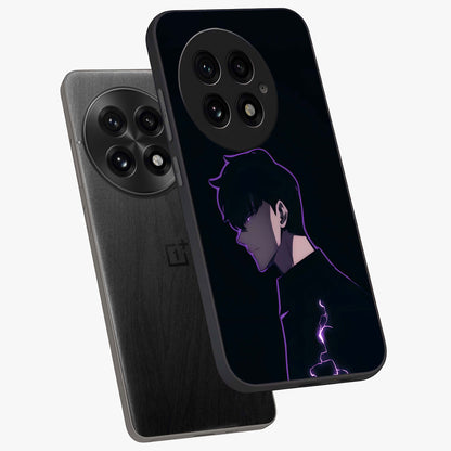 Void Lightning Phantom Glass Case for 1+13 angled mockup showcasing glossy finish and high contrast detailing