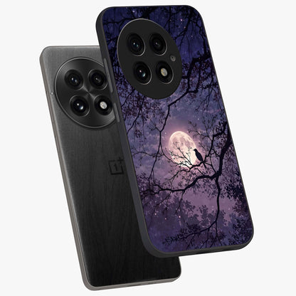 Whispering Moon Silence Glass Case for 1+13 angled mockup showcasing glossy finish and subtle celestial detailing