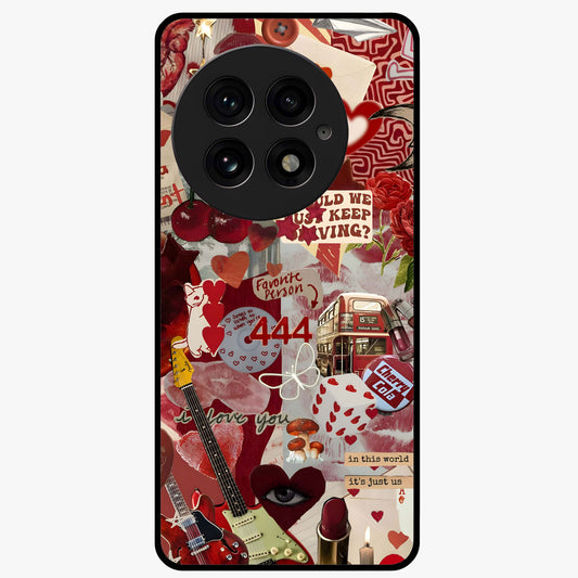 Lover’S Red Chaos Glass Case for 1+13 bold front view featuring intense red artistic artwork