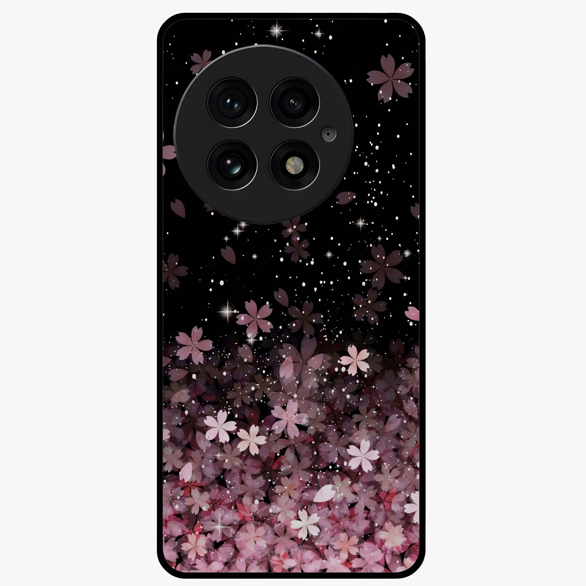 Small Starry Flowers Glass Case for 1+13 charming front view featuring tiny floral artwork with star accents