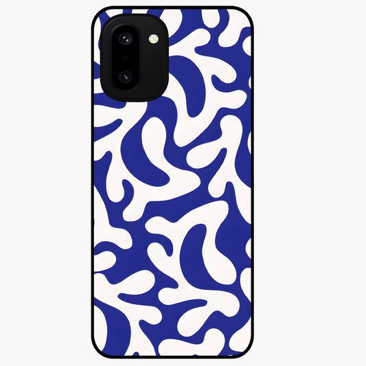 Abstract Coral Waves Glass Case for 1+15R front view featuring flowing ocean inspired coral wave artwork