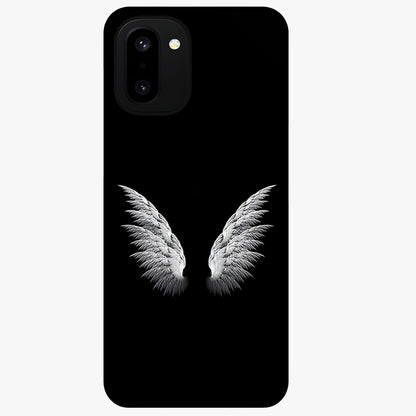 Angel Wing Grace Glass Case for 1+15R elegant front view featuring soft angel wing artwork