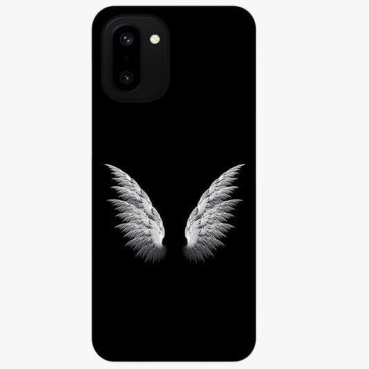 Angel Wing Grace Glass Case for 1+15R elegant front view featuring soft angel wing artwork