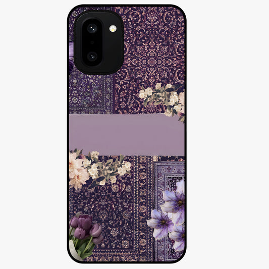 Antique Floral Whisper Glass Case for 1+15R vintage front view featuring soft antique floral artwork