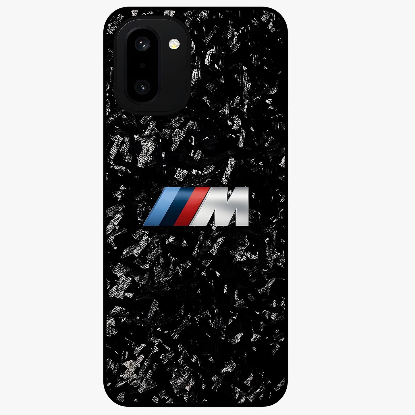 Carbon Speed Mark Glass Case for 1+15R bold front view featuring carbon fiber texture and racing inspired design