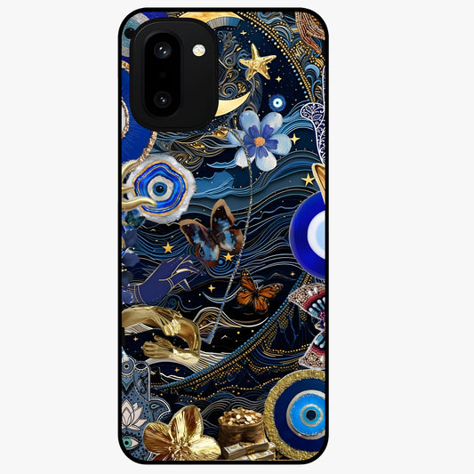 Celestial Blessing Shield Glass Case for 1+15R spiritual front view featuring protective celestial symbol artwork