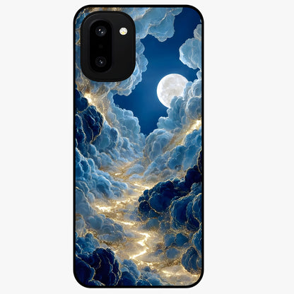 Celestial Cloud Path Glass Case for 1+15R serene front view featuring dreamy cloud pathway artwork