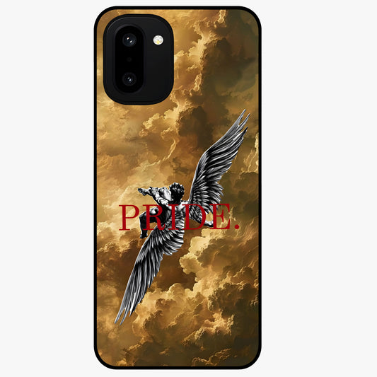 Celestial Fallen Pride Glass Case for 1+15R bold front view featuring dramatic cosmic artwork with dark celestial tones