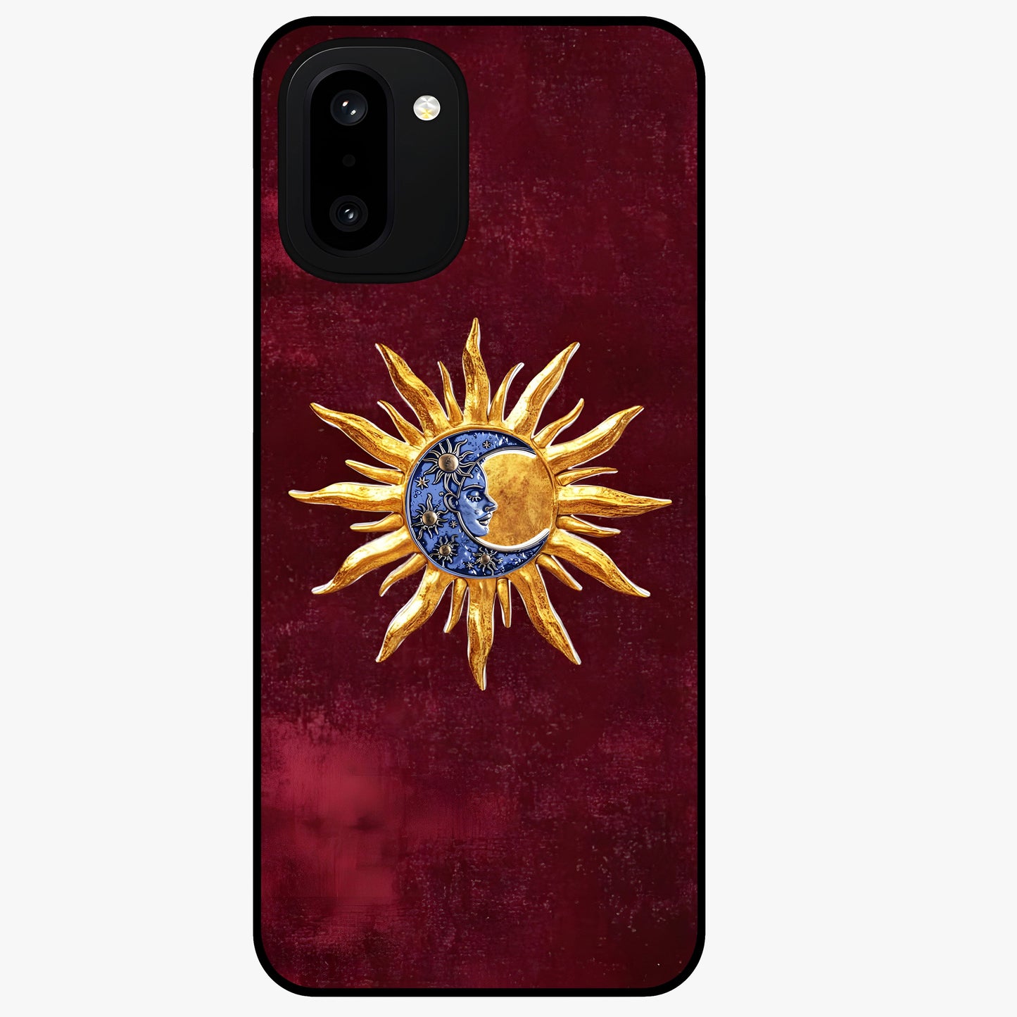 Celestial Unity Charm Glass Case for 1+15R symbolic front view featuring harmonious celestial artwork