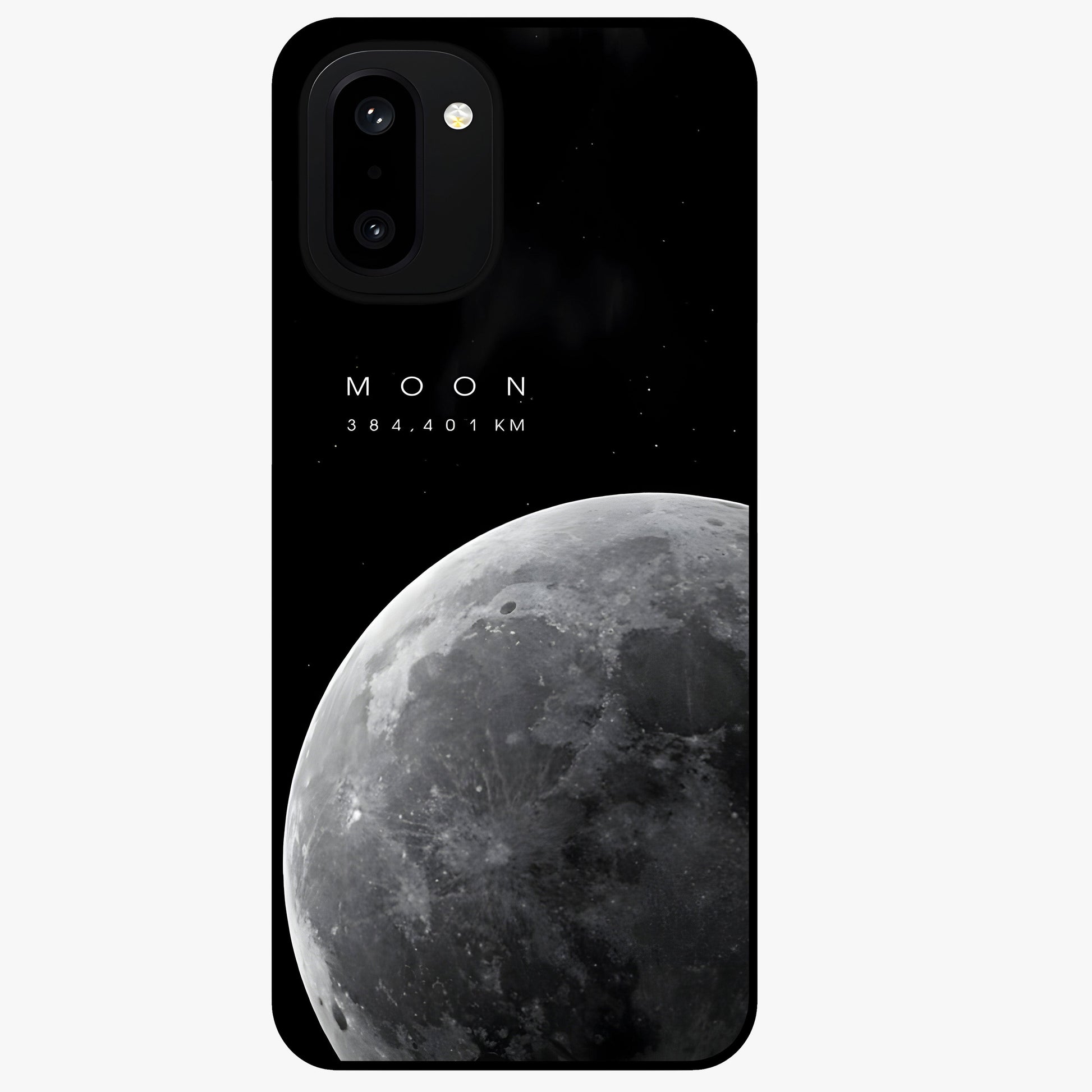 Cosmic Moon Glow Glass Case for 1+15R serene front view featuring glowing moon artwork with celestial tones
