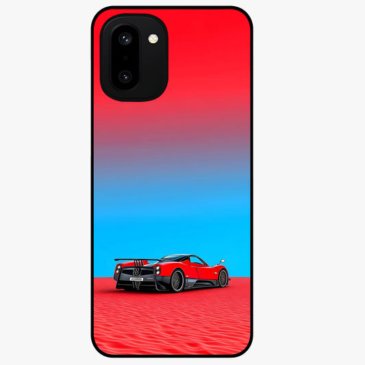Crimson Speed Mirage Glass Case for 1+15R sleek front view featuring racing inspired red motion artwork
