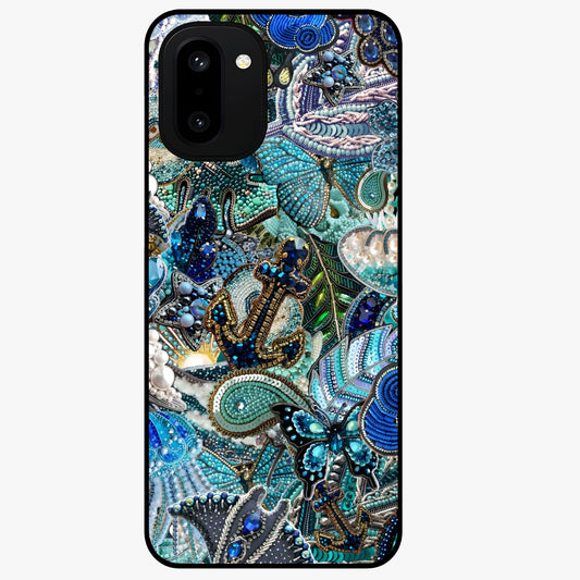 Crystal Ocean Magic Glass Case for 1+15R vibrant front view featuring sparkling ocean inspired artwork