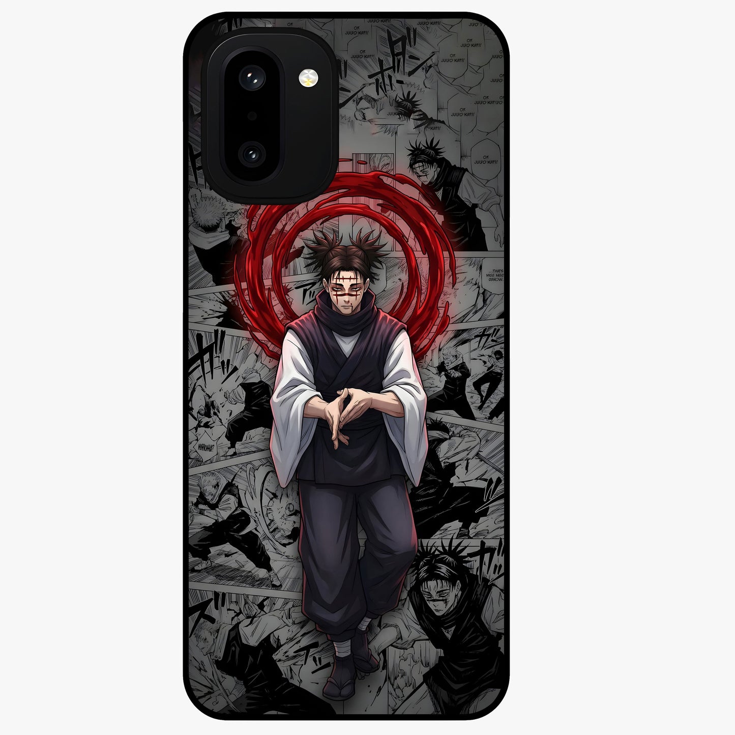 Cursed Ritual Ascension Glass Case for 1+15R dramatic front view featuring dark ritual inspired artwork