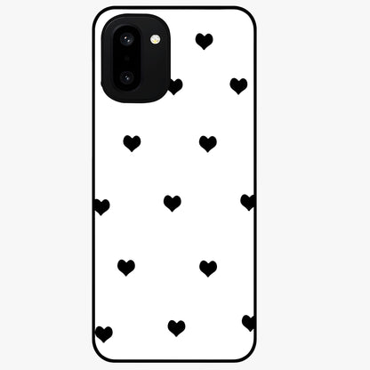 Cute and Simple Black Hearts Glass Case for OnePlus 15R |1+15R