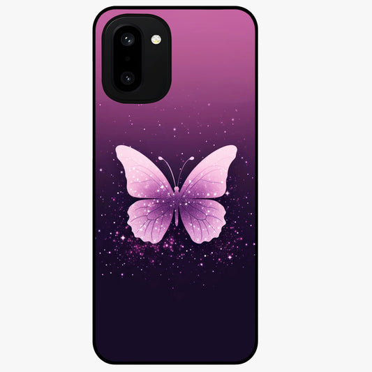 Cute Starry Butterfly Glass Case for 1+15R dreamy front view featuring butterfly artwork with sparkling star accents