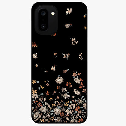 Dark Petal Aesthetic Glass Case for 1+15R elegant front view featuring moody floral artwork with deep tones