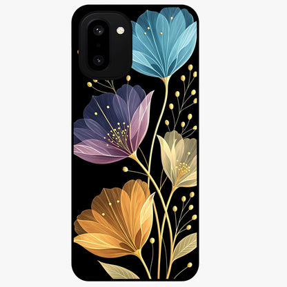 Delicate Multicolor Flowers Glass Case for 1+15R vibrant front view featuring soft multicolor floral artwork