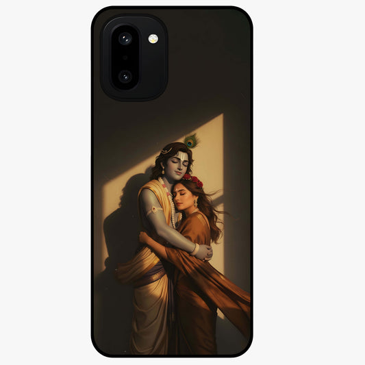 Divine Eternal Love Glass Case for 1+15R elegant front view featuring romantic spiritual artwork in soft tones