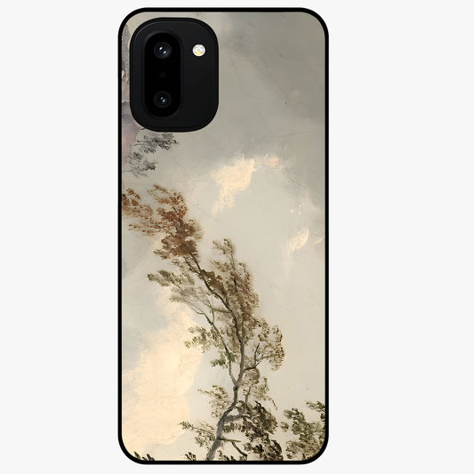 Dreamlike Wind Field Glass Case for 1+15R serene front view featuring flowing meadow artwork with soft wind inspired tones