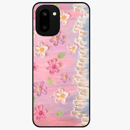 Dreamy Painted Garden Glass Case for 1+15R artistic front view featuring hand painted floral garden artwork