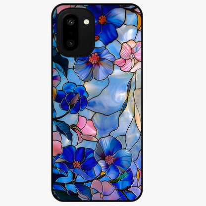 Eternal Floral Stained Glass Case for 1+15R elegant front view featuring stained glass inspired floral artwork