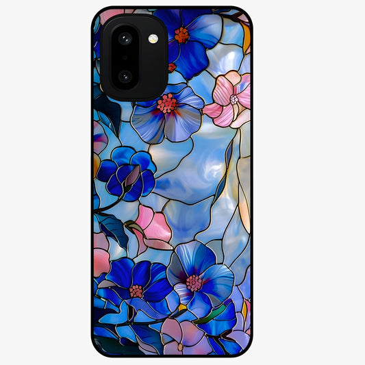 Eternal Floral Stained Glass Case for 1+15R elegant front view featuring stained glass inspired floral artwork