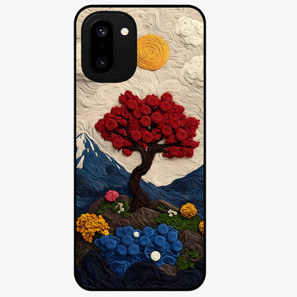 Eternal Nature Tapestry Glass Case for 1+15R elegant front view featuring intricate nature tapestry artwork