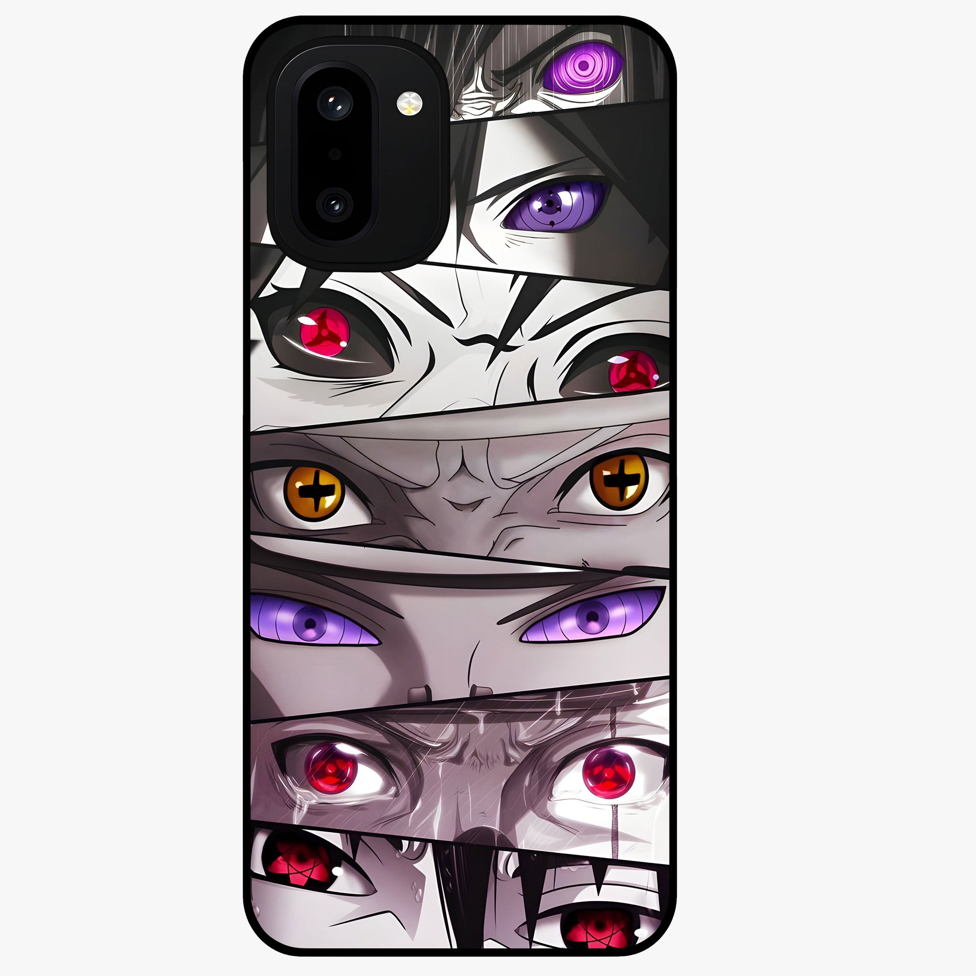 Eyes of Destiny Glass Case for 1+15R bold front view featuring mystical eye inspired artwork