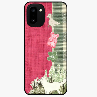 Fabric Patterns Glass Case for 1+15R stylish front view featuring textile inspired pattern artwork