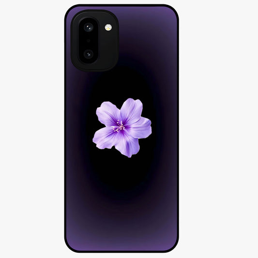 Flower on Soft Violet Gradient Glass Case for 1+15R elegant front view featuring floral artwork over smooth violet gradient