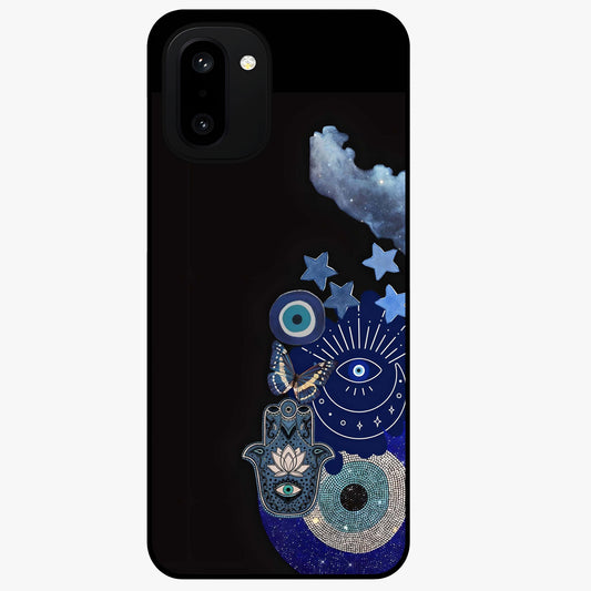 Galactic Charm Cluster Glass Case for 1+15R artistic front view featuring clustered cosmic charm artwork