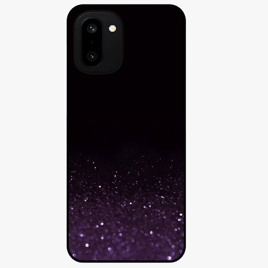 Glittery Purple Bokeh Glass Case for 1+15R vibrant front view featuring sparkling purple bokeh artwork