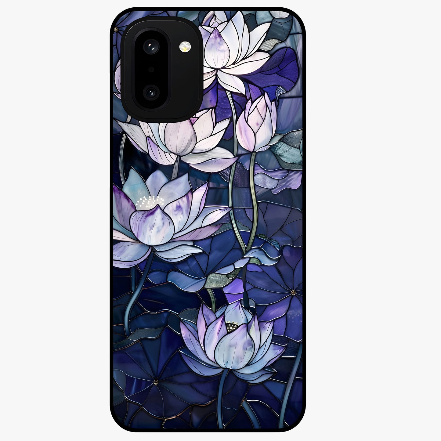 Gloss Petal Rush Glass Case for 1+15R bold front view featuring dynamic floral artwork with glossy appeal