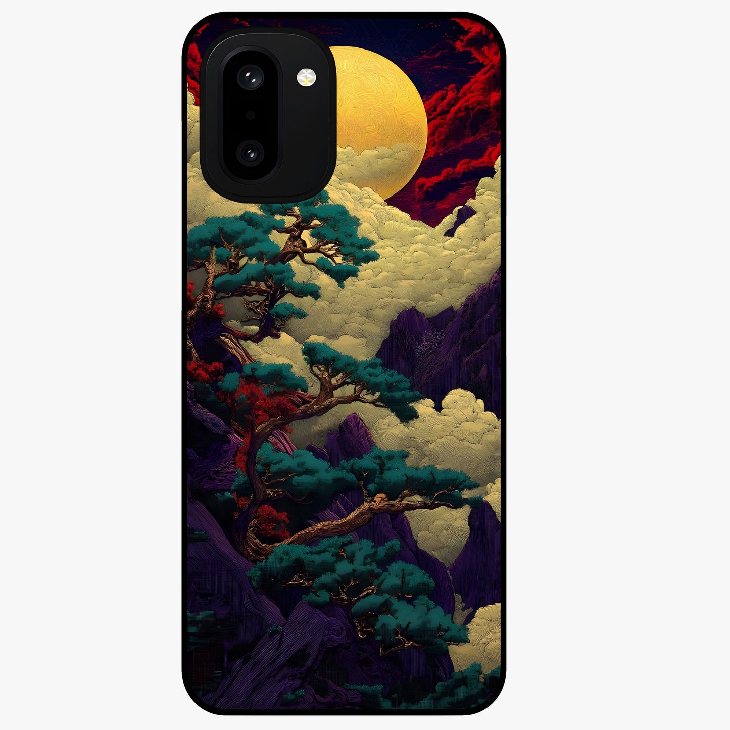 Golden Number Ten Glass Case for 1+15R bold front view featuring stylish number ten artwork in golden tones