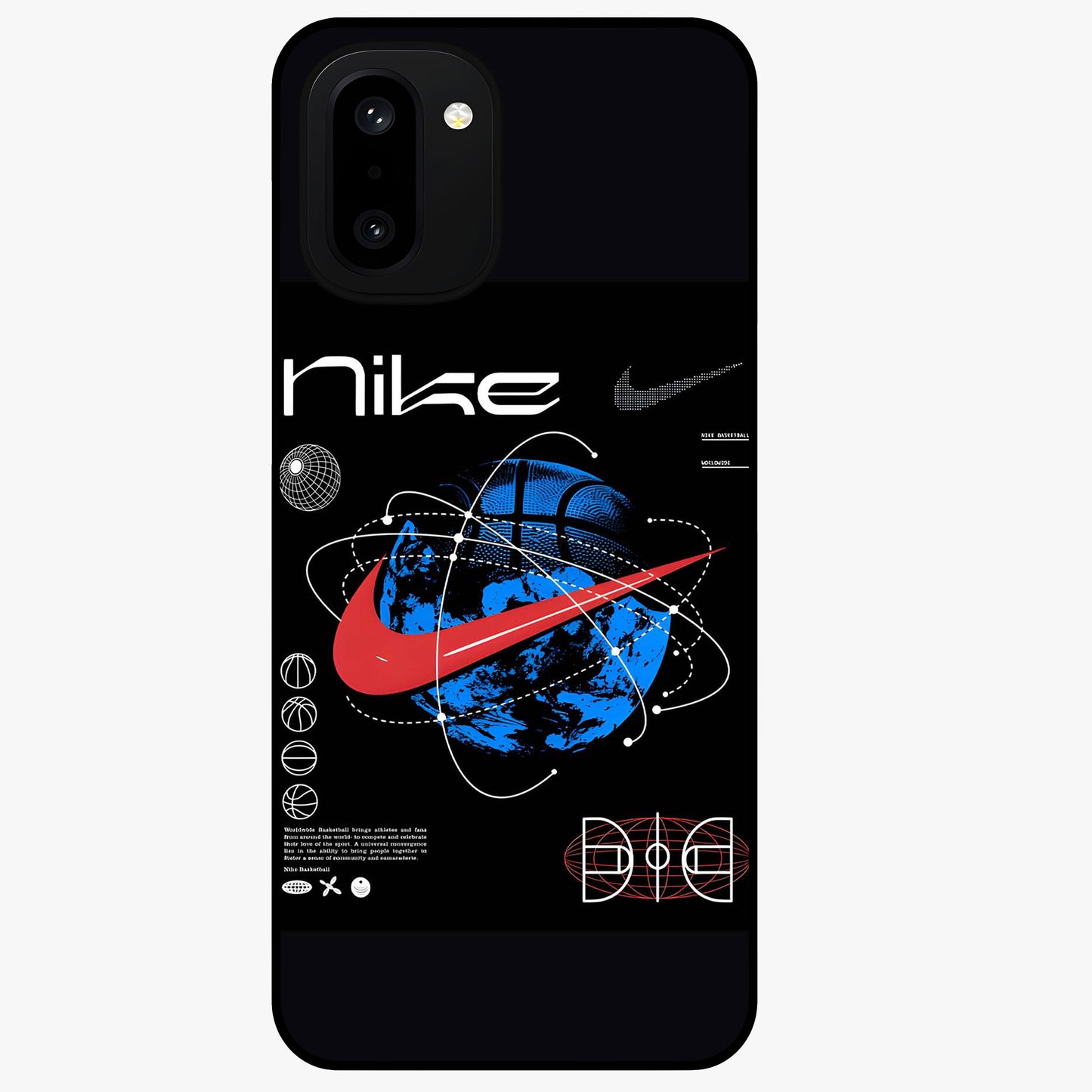 Gravity Sports Fusion Glass Case for 1+15R dynamic front view featuring bold sports inspired fusion artwork