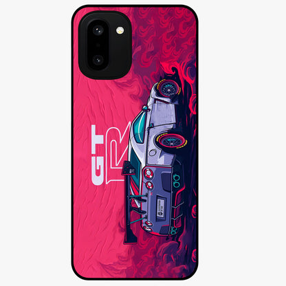 Gt R Car Pattern Glass Case for 1+15R bold front view featuring performance car inspired pattern artwork