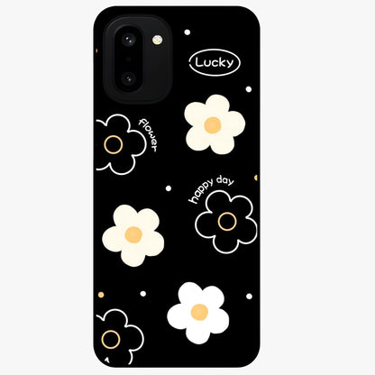 Happy Day Daisy Glass Case for 1+15R cheerful front view featuring bright daisy floral artwork